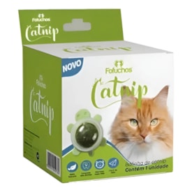 Brinquedo para Gatos Fofuchos Bolinha Giratória com Catnip e Adesivo Cores Sortidas