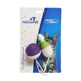 Brinquedo para Gatos HomePet Ratinho e Bola de Cordão Cores Variadas - imagem adicional