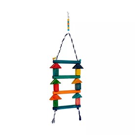 Brinquedo para Pássaros Pet Injet Escada Colorida Cores Variadas