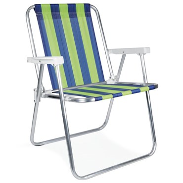 Cadeira de Praia em Alumínio Mor Cores Sortidas Suporta Até 110 kg Cod. 2101