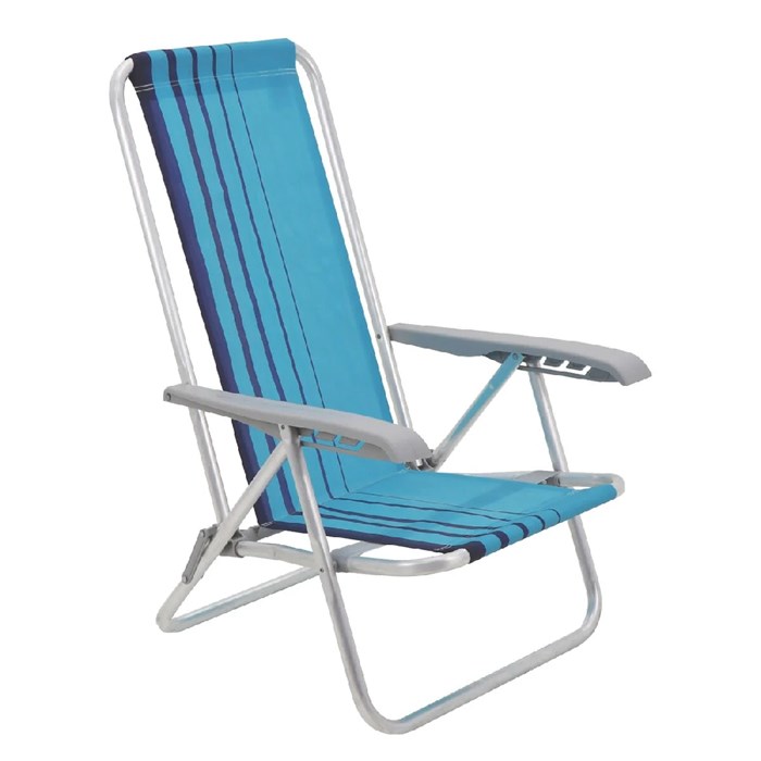 Cadeira de Praia Tramontina Baixa Azul em Alumínio 92900102