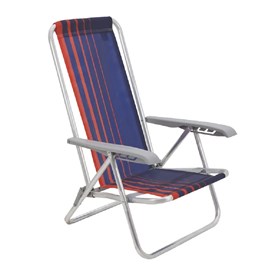 Cadeira de Praia Tramontina Baixa Azul Escuro e Laranja em Alumínio 92900100
