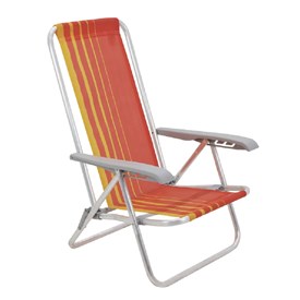 Cadeira de Praia Tramontina Baixa Laranja e Amarelo em Alumínio 92900101