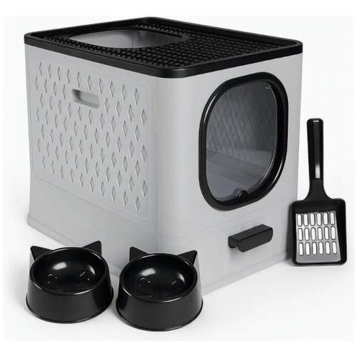 Caixa de Areia para Gato Sandbox Cinza Jel Plast Premium