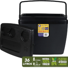 Caixa Térmica Preta 36L - Bel Fix 73607