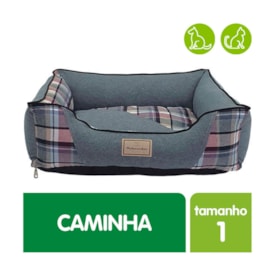 Cama Pickorruchos Reciclato Scot Xadrez para Cães e Gatos Azul
