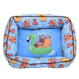 Caminha para Cachorro Estampa Capivara Distripet Azul G - imagem adicional