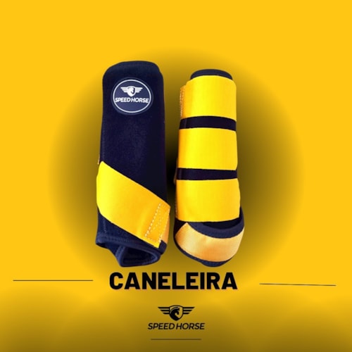 Caneleira Dianteira Para Equinos Speed Horse Amarela Ref 3384