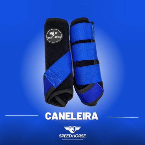 Caneleira Dianteira Para Equinos Speed Horse Azul Royal Ref 3251
