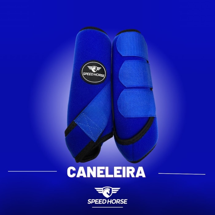 Caneleira Dianteira Para Equinos Speed Horse Collor Azul Royal Ref 2281