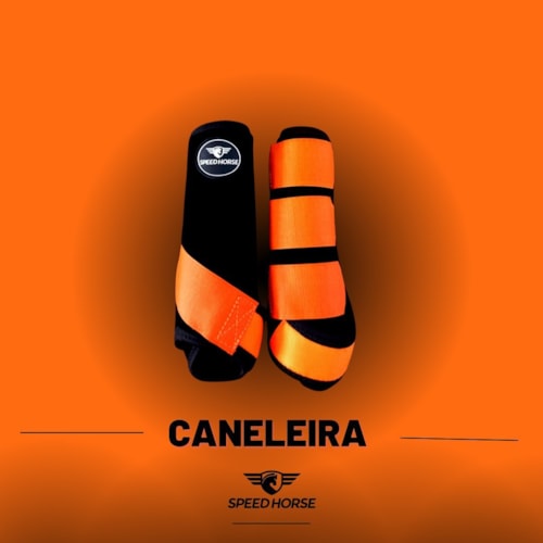 Caneleira Dianteira para Equinos Speed Horse Laranja Ref 3246