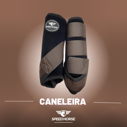 Caneleira Dianteira para Equinos Speed Horse Marrom Ref 3244