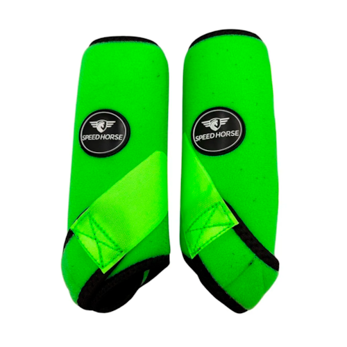 Caneleira Dianteira para Equinos Speed Horse Verde Limão Ref 2283
