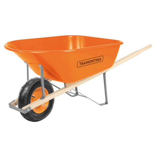 Carrinho de Mão Com Caçamba Extrafunda Plástica Laranja 110 L 77718/421 - Tramontina
