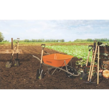 Carrinho de Mão Com Caçamba Funda Plástica Laranja 55 L Braço Metálico e Pneu com Câmara 77717/431 - Tramontina  - imagem adicional