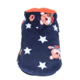 Casaco Polar Pickorruchos Azul Marinho Capuz para Cães