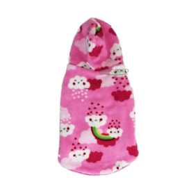 Casaco Polar Pickorruchos Rosa Capuz para Cães