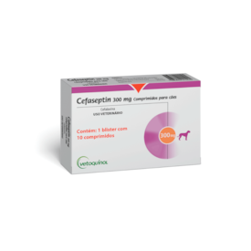 Cefaseptin Cefalixina Vetoquinol Antibacteriano para Cães 300 mg 10 Comprimidos