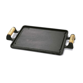 Chapa Lisa de Ferro Fundido Cabo de Madeira 30X25cm - Fumil