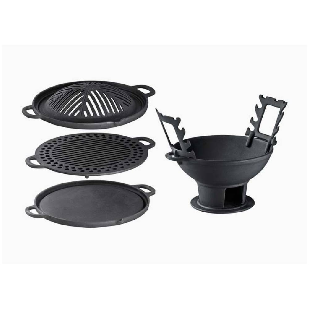 Churrasqueira Gengis-Kan em Ferro Fundido Completa 32cm