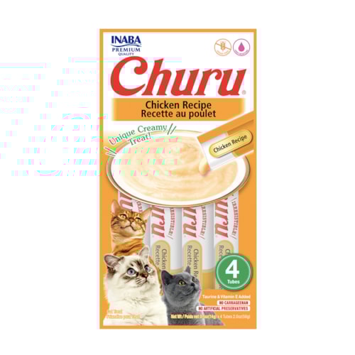 Churu Purê para Gatos Sabor Frango 4 Sachês de 14 g Cada