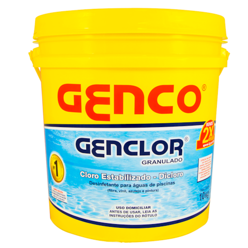 Cloro Genco Granulado Estabilizado Genclor para Piscina 10 kg 
