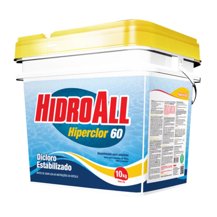 Cloro Hiperclor 60 Hidroall Desinfetante Para  Piscinas 10kg