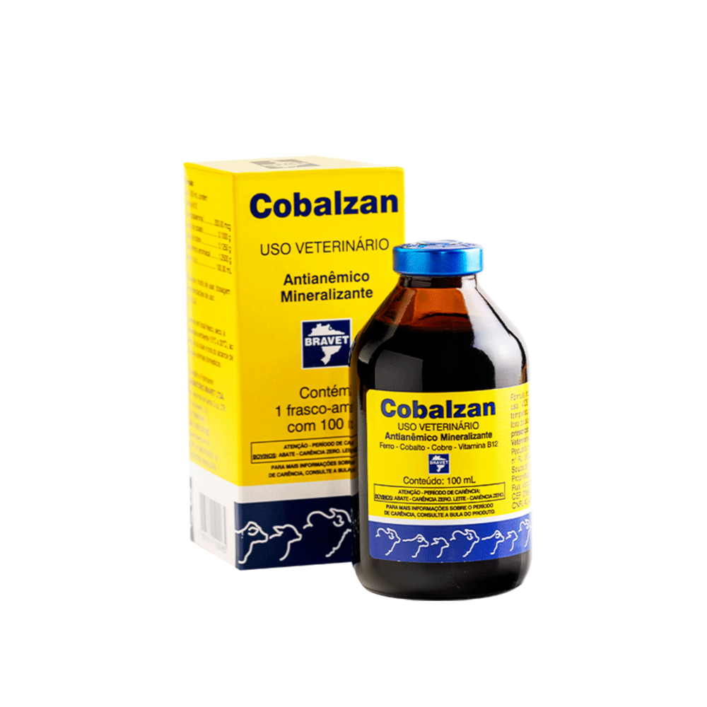 Cobalzan Injetável Bravet 100ml – Mineralizante Hematínico para Bovinos