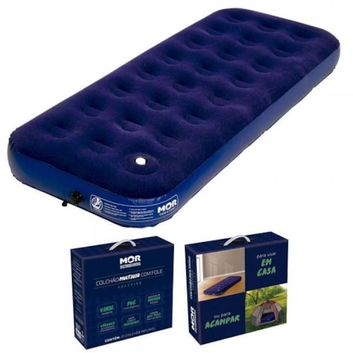 Colchao Inflável Solteiro Multiuso Mor