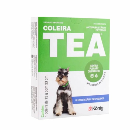 Coleira Antipulgas e Carrapatos Tea para Cães Filhotes e Raças Pequenas 13g