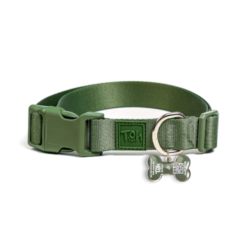 Coleira Avulsa Toh Com Tag ID QR Code Florest Tamanho P