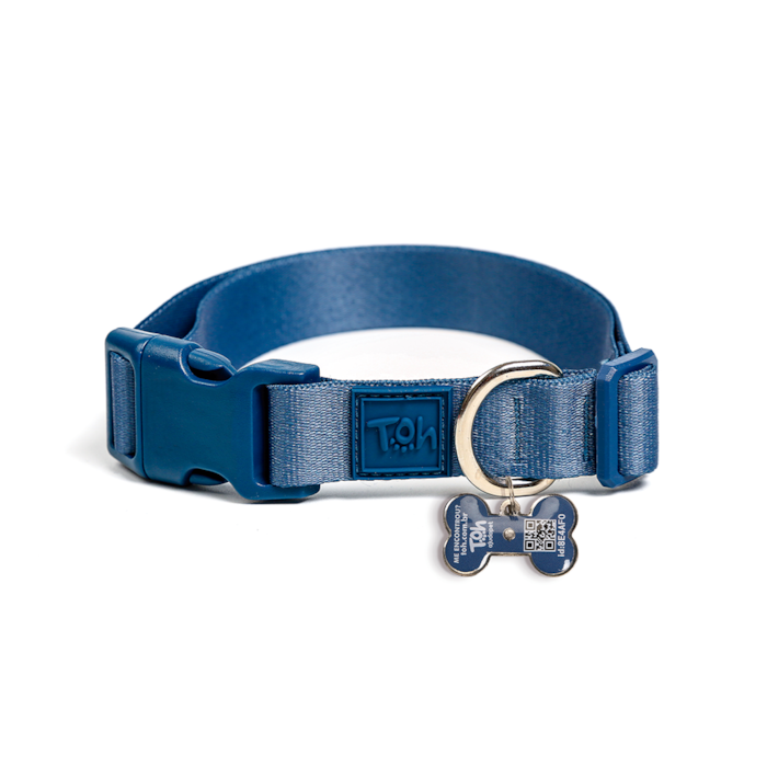 Coleira Avulsa Toh Com Tag ID QR Code Marine Tamanho PP