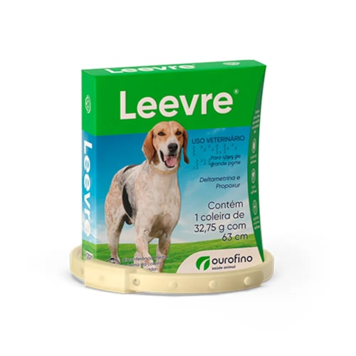 Coleira Leevre Antipulgas e Carrapatos Ourofino Tamanho G 63 cm Protege Contra a Leishmaniose 