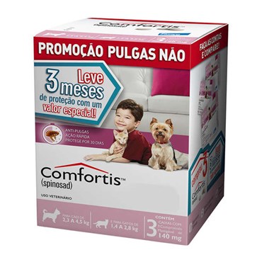 Combo Antipulgas Comfortis Elanco para Cães e Gatos de 2,3 a 4 kg 140 mg