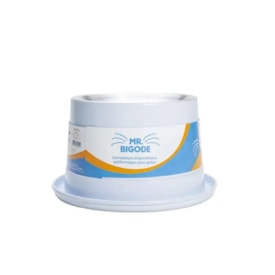 Comedouro Antiformiga para Gatos Mr. Bigode 140ml Branco - NF Pet