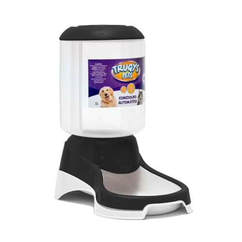 Comedouro Automático Galão Preto Para Cães e Gatos - Truqys