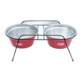 Comedouro / Bebedouro Aramado Duplo 5L Vermelho - NF Pet - imagem adicional