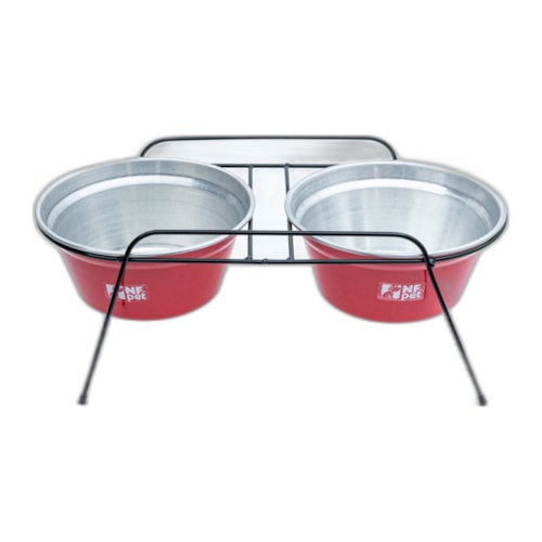 Comedouro / Bebedouro Aramado Duplo 5L Vermelho - NF Pet - imagem adicional