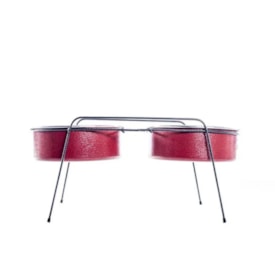 Comedouro / Bebedouro Aramado Duplo 5L Vermelho - NF Pet