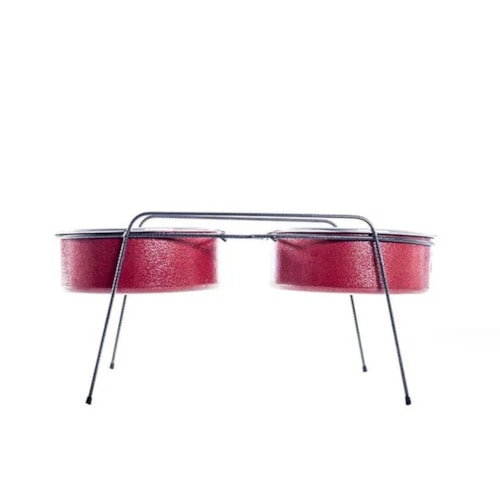 Comedouro / Bebedouro Aramado Duplo 5L Vermelho - NF Pet