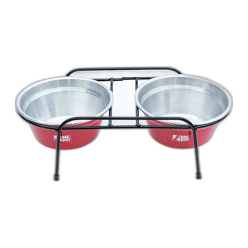 Comedouro / Bebedouro Aramado Duplo Mini 1,2 Litros Vermelho - NF Pet - imagem adicional