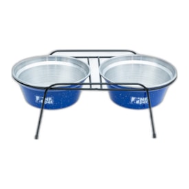 Comedouro / Bebedouro Aramado Duplo Pequeno 3 Litros Azul - NF Pet - imagem adicional