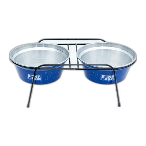 Comedouro / Bebedouro Aramado Duplo Pequeno 3 Litros Azul - NF Pet - imagem adicional