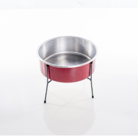 Comedouro/Bebedouro Aramado Simples Grande 3,6 Litros Vermelho - NF Pet
