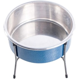 Comedouro / Bebedouro Aramado Simples Pequeno 1,5 Litros Azul - NF Pet