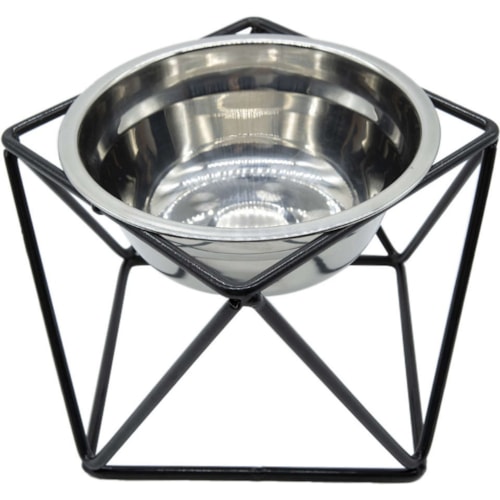 Comedouro / Bebedouro Design Ergonômico Médio 1,2 Litros Inox - NF Pet