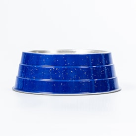 Comedouro / Bebedouro Pesado de Alumínio Médio 1,2 Litros Azul - NF Pet