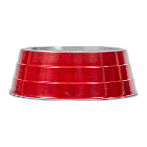 Comedouro / Bebedouro Pesado de Alumínio Médio 1,2 Litros Vermelho - NF Pet - imagem adicional