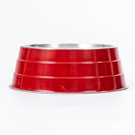 Comedouro / Bebedouro Pesado de Alumínio Médio 1,2 Litros Vermelho - NF Pet