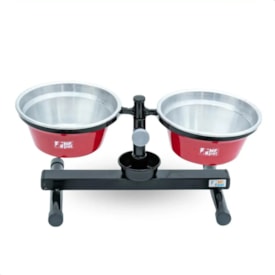 Comedouro / Bebedouro Premium Antiformiga em Inox 1,2 L Vermelho - NF Pet